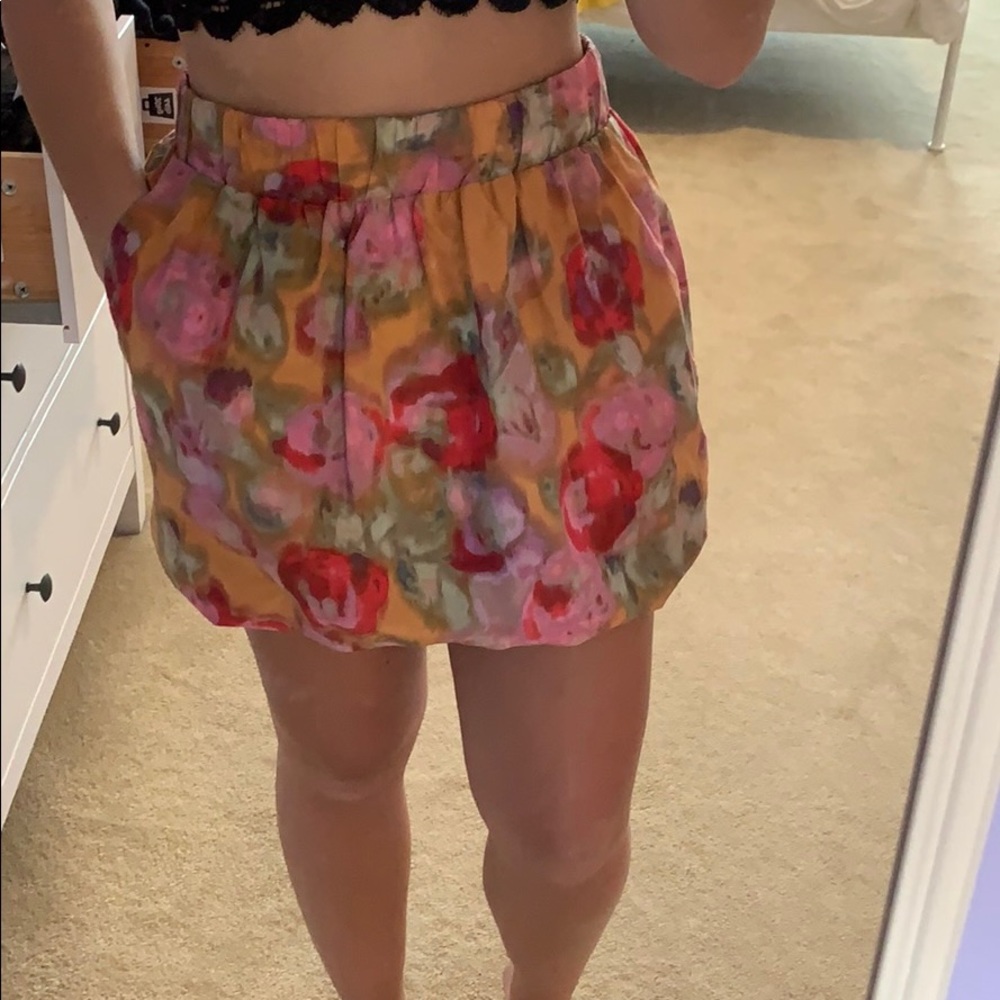 J Crew floral miniskirt with pockets!
